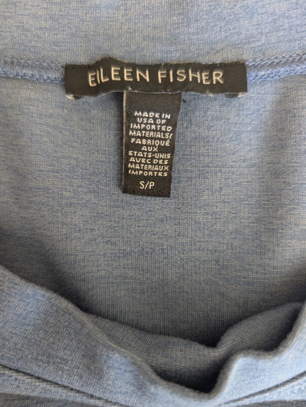 Eileen Fisher Womens Small Blue Long Sleeve Shirt Basic Lounge Athleisure Casual - Picture 5 of 6